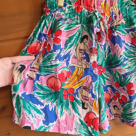 Vintage Fruit Pinup Shorts Tropical High Waist Hawaiian Summer Short S/M Retro - Picture 2 of 5